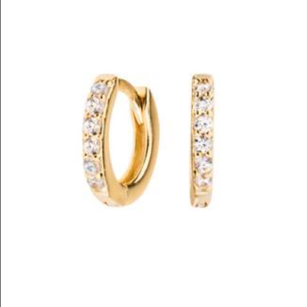 DIAMOND Huggies | Yellow Gold | RESTOCKED! - Picture 3 of 5